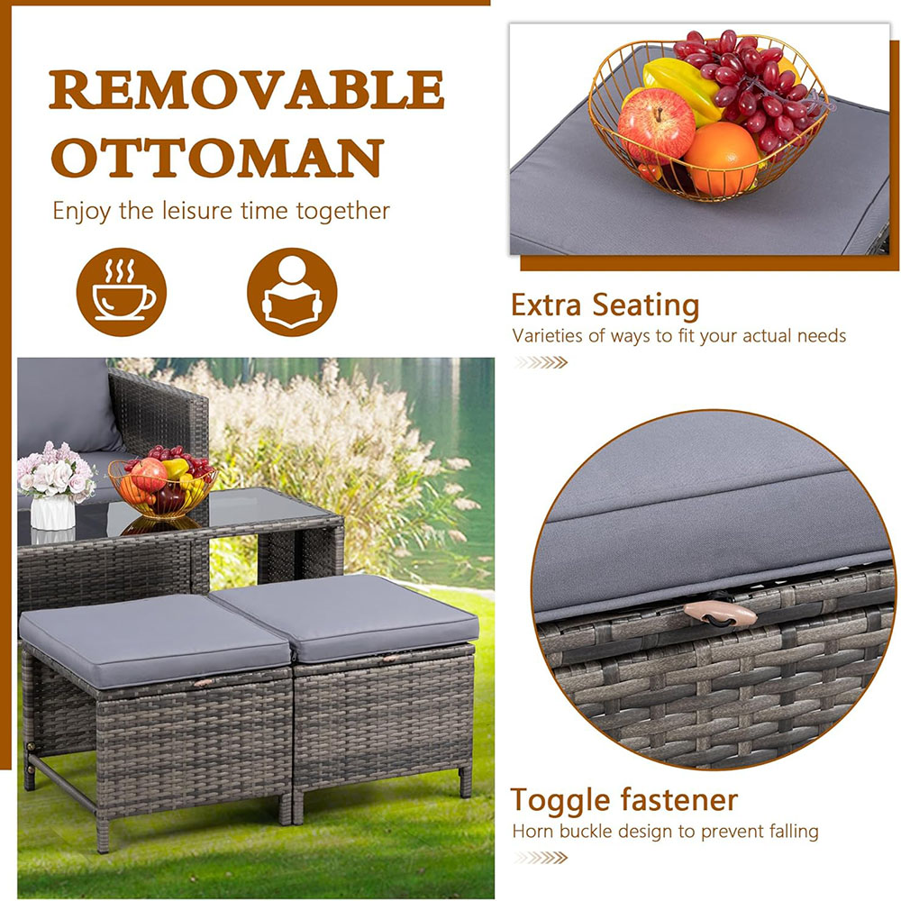 Shintenchi Patio Furniture 4 Pieces Wicker Patio Furniture Sets