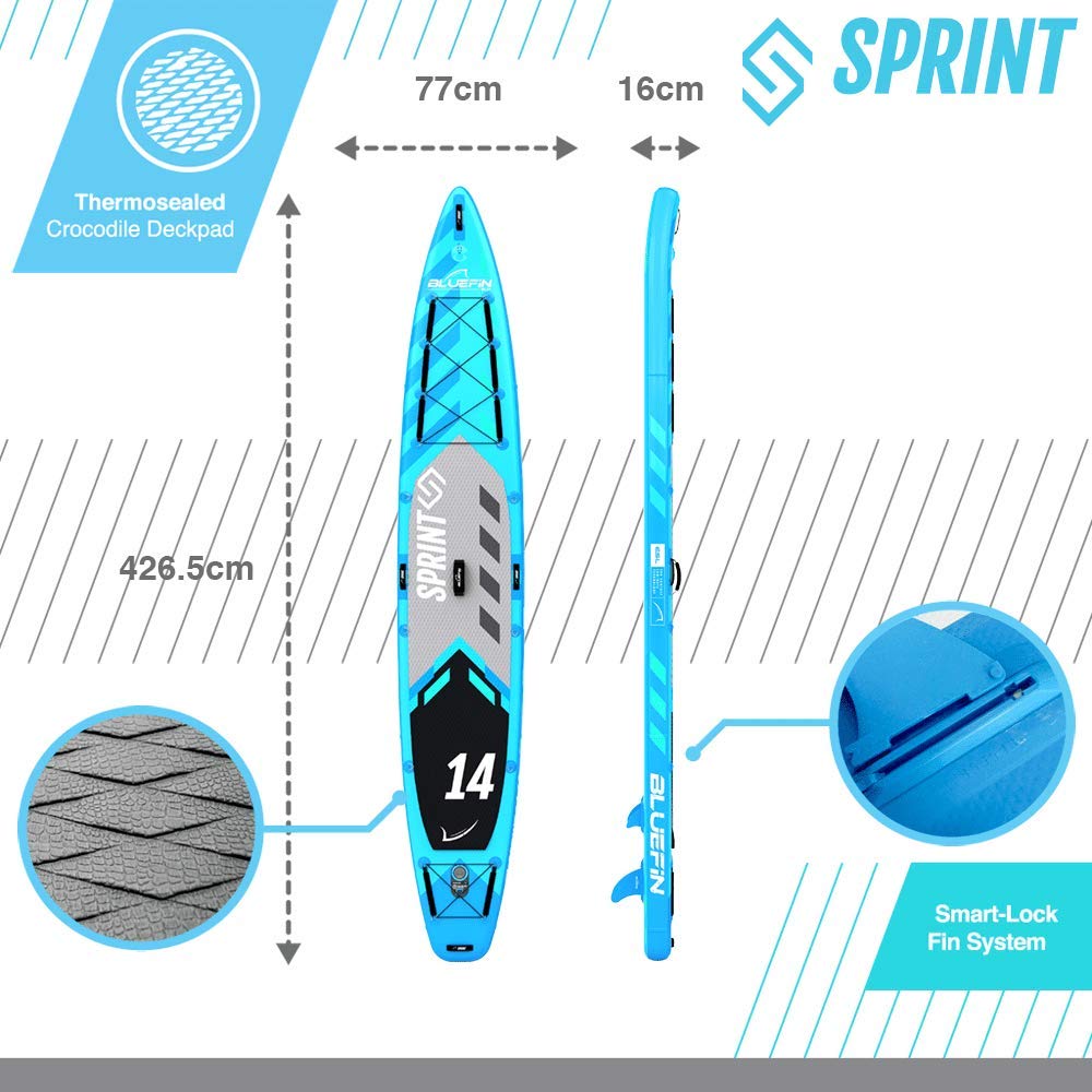 Bluefin SUP Stand Up Inflatable Paddleboard  14′ Sprint