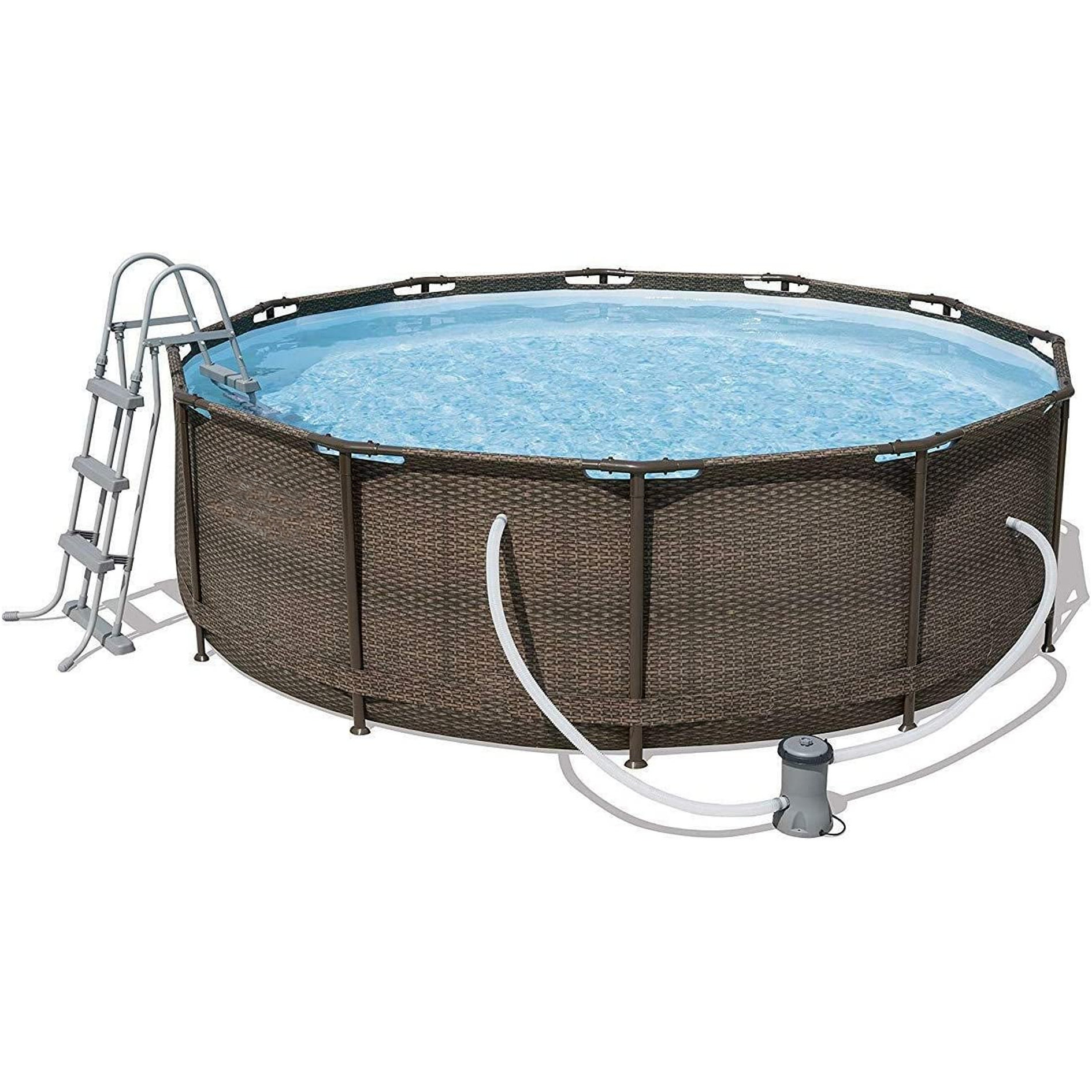 Bestway Steel Pro Max Swimming Pool, with filter pump, rattan print, 12ft