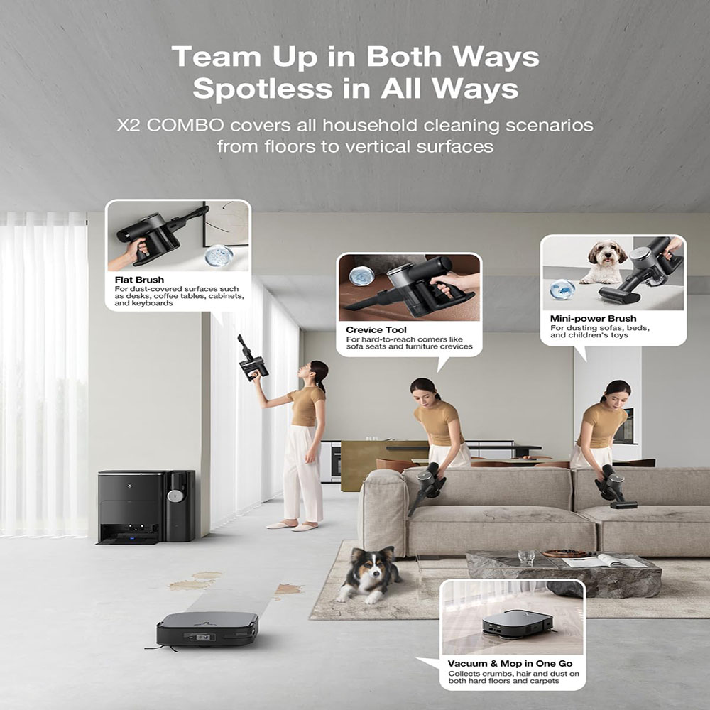 ECOVACS DEEBOT X2 Combo Robot Vacuum Cleaner and Mop