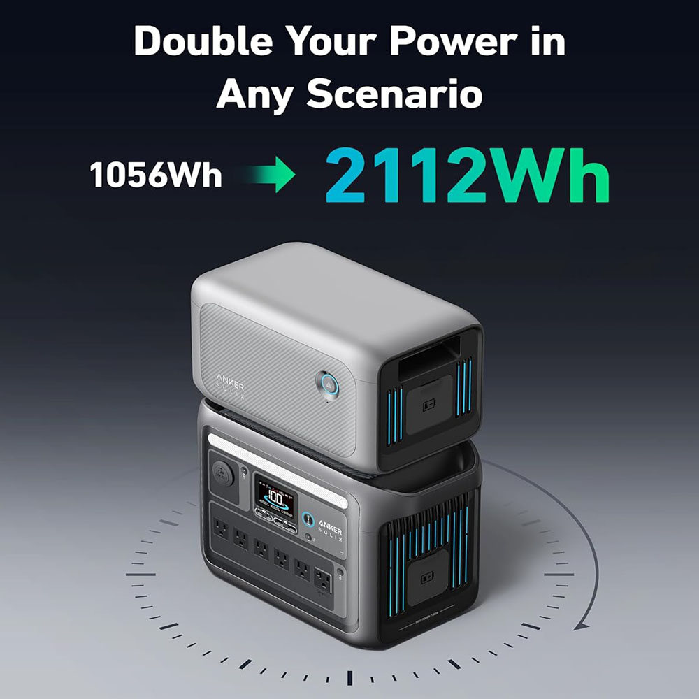 Anker SOLIX C1000 Portable Power Station with Water-Resistant Carry Bag