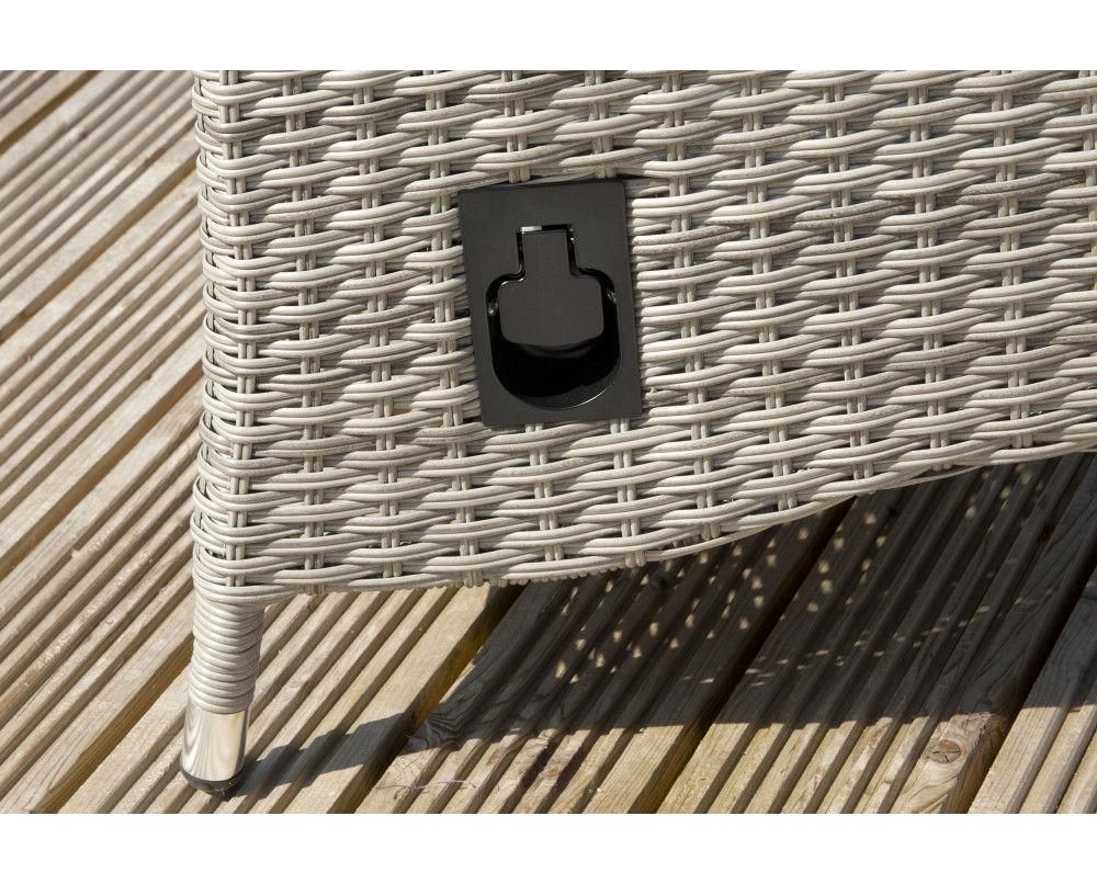 Albury Rattan Reclining Chairs Armchair Set with Side Table & Foot Stools