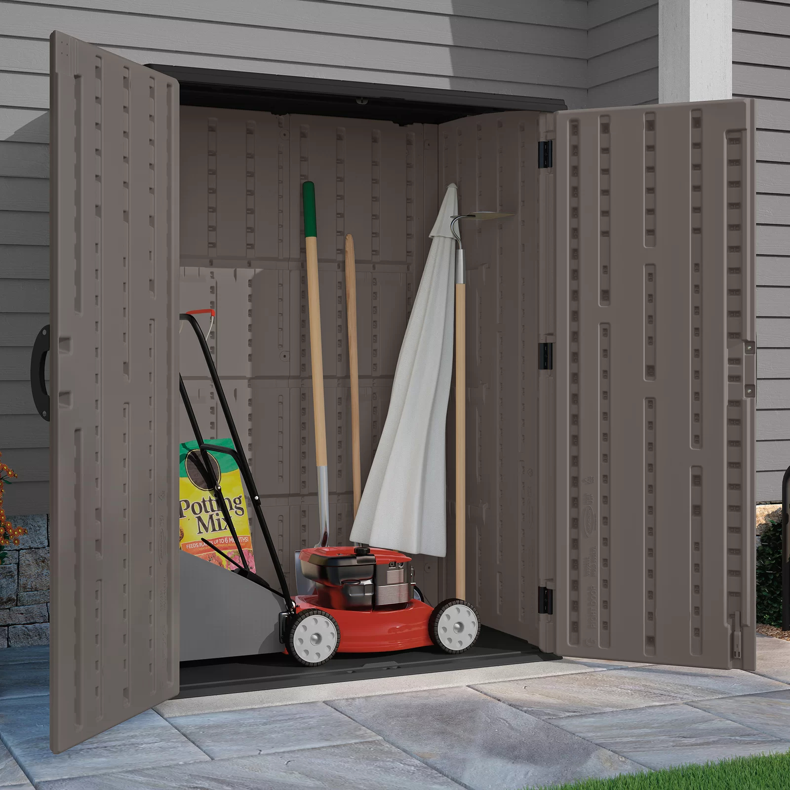 【Storage Shed】4x3 ft Plastic Vertical Tool Shed